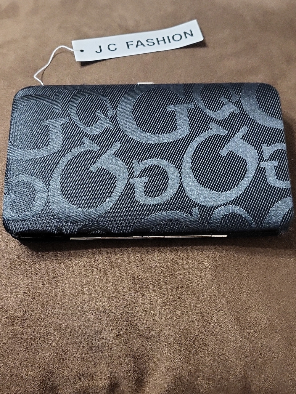 JC Fashion Black Logo Jacquard Clutch Wallet